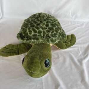 The Petting Zoo Large 15" Plush Sea Turtle Stuffed Animal‎ Green Shell